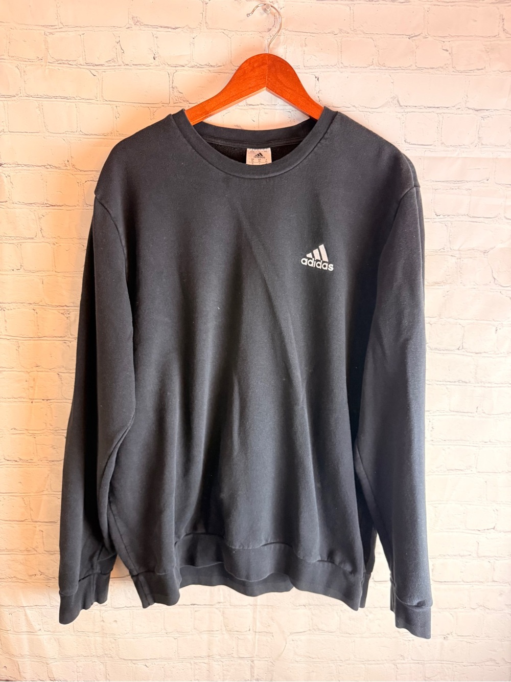 Adidas Black Crewneck Sweatshirt with XL White Logo